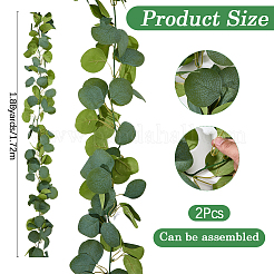 2 pieza de eucalipto artificial de plástico&nbsp;DIY-CP0013-88