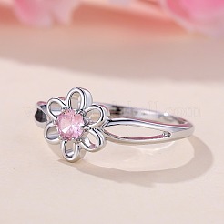 Blume Messing Micro Pave Perle rosa Zirkonia Fingerringe&nbsp;FS-WGCFB35-03