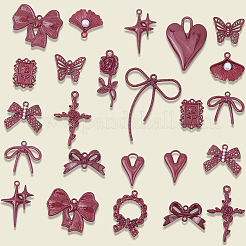 30 Stück 15 Stile sprühlackierte Legierungsanhänger&nbsp;FIND-SC0019-93
