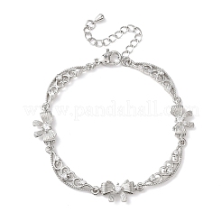 Armbänder aus Messing mit Pavé-Fassung aus klaren Zirkonia&nbsp;BJEW-D387-01P