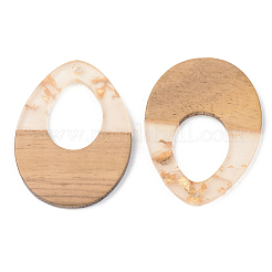 Pendentifs en résine transparente et bois de noyer&nbsp;RESI-S389-014A-B05