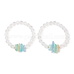 Pulseras elásticas con cuentas de cristal de cuarzo natural para mujer&nbsp;BJEW-TA00727