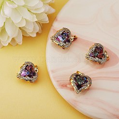 4 Stück Messing-Strass-Anhänger&nbsp;KK-SZ0005-34