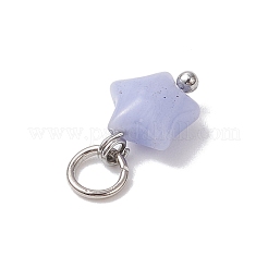 10 stücke 5 arten natürliche weiße jade & rose quarz & lepidolite & aventurin & synthetische blaue spitze achat stern charme&nbsp;PALLOY-JF04533