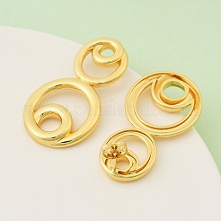 Ohrstecker mit rundem Ring aus Messing&nbsp;EJEW-F389-20G