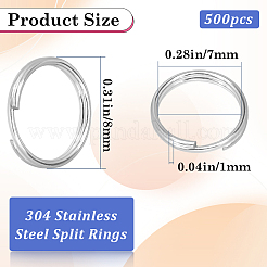 500 pieza de anillos partidos de acero inoxidable 304&nbsp;STAS-SP0001-66D