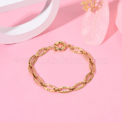 Pulseras de cadena de eslabones ovalados de acero inoxidable 304&nbsp;BJEW-JB06101-01