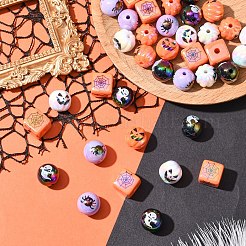 20 Stück 5 Stile Halloween UV-Beschichtung Acrylperlen&nbsp;OACR-YW0003-80