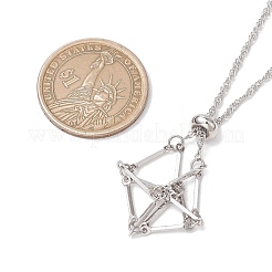 3 pièce 3 styles 304 chaîne à maillons cuboïdes en acier inoxydable pochette en macramé porte-pierre vide fabrication de collier&nbsp;NJEW-JN05197