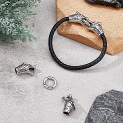 2 ensemble d'anneaux de porte à ressort en acier inoxydable 304 de style tibétain&nbsp;STAS-UN0040-66