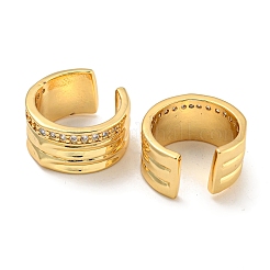 Messing Micro Pave Zirkonia Manschette Ohrringe&nbsp;EJEW-C104-161G