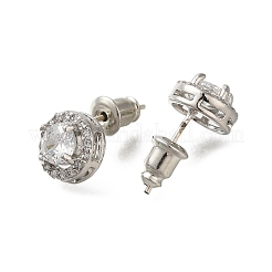 Ohrringe aus Messing mit Mikropavé und Zirkonia&nbsp;EJEW-I304-19P