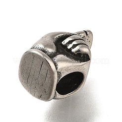 304 Edelstahl-Europäische Perlen&nbsp;STAS-M100-07AS