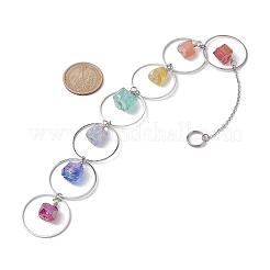 Décorations pendentif en forme de pépite de quartz naturel galvanisé&nbsp;HJEW-JM01647
