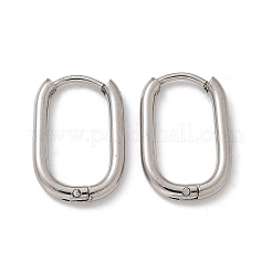 Pendientes de aro ovalados de acero inoxidable 304 que no se deslustran&nbsp;EJEW-M218-02A-P