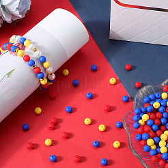 500 Stück gummierte Acrylperlen imitiert aus Silikon&nbsp;OACR-SP0001-33E