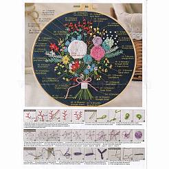 Kit de broderie de motif de bouquet de bricolage&nbsp;LS-DIY-O021-14B
