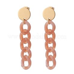 Boucles d'oreilles pendantes longues en acrylique avec chaîne gourmette pour femme&nbsp;EJEW-JE04771