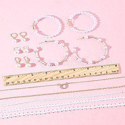 Ohrringe aus Kunstperle und Muschelkernperlen&nbsp;SJEW-FS0001-02