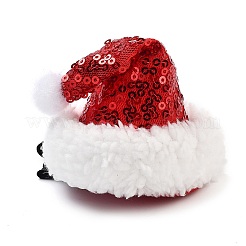 Pailletten Weihnachtsmütze Polyester Alligator Haarspangen für Frauen Mädchen&nbsp;AJEW-M012-03B