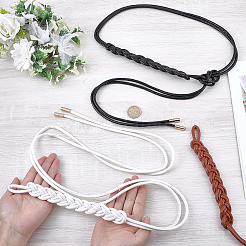 3 stücke 3 farben pu leder seil knoten krawatte taille bauch gürtel für frauen&nbsp;AJEW-CL0003-71C