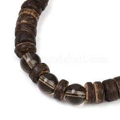 Stretch-Armbänder aus natürlichen Kokosnuss-Rondellperlen für Frauen&nbsp;BJEW-JB11635-01