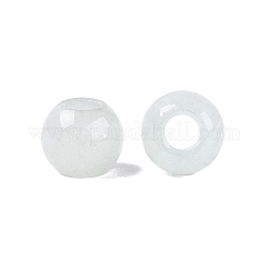 Natürliche weiße jade europäische perlen&nbsp;G-Q607-01A-10