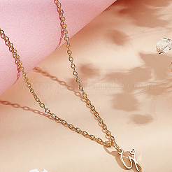 1 collar con colgante de letra de acero inoxidable 304&nbsp;NJEW-LP0001-39G-G