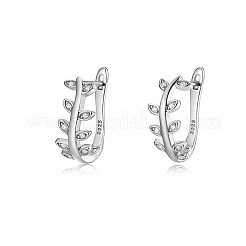 925 par de pendientes de aro de plata de ley con pavé de moissanita para mujer&nbsp;AV3765