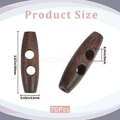 70 pieza de botones de madera natural&nbsp;WOOD-GF0002-28A