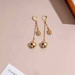 Ensembles de boucles d'oreilles et colliers pendentifs en alliage avec fermoir à levier en forme de cœur et de fleur pour femmes&nbsp;WG5521E-01
