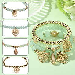 1 Set Stretch-Armband-Sets aus Acryl- und Glasperlen&nbsp;BJEW-SP0001-11