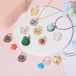 DIY-Sets zur Herstellung halbrunder Anhänger aus Messing und Glas&nbsp;DIY-CA0006-70
