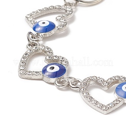 Corazón esmaltado de aleación con cadenas de extensión de bolsa de cadena de eslabones de mal de ojo&nbsp;AJEW-BA00104