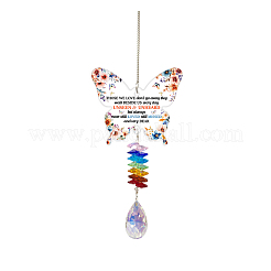 Hängende Sonnenfänger in Tropfenform aus Glas&nbsp;HJEW-WH0201-030