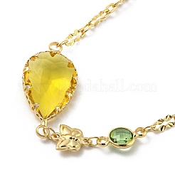 Halsketten mit facettierten Herz-&nbsp;NJEW-R263-14G