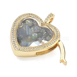 Pendenti in zirconi cubici trasparenti in micro pavè di ottone&nbsp;KK-C251-07G-02