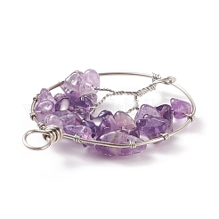 Pendentifs en copeaux de pierres naturelles mélangées&nbsp;PALLOY-JF01747