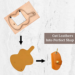 Moule de découpe en cuir pour sac à clés rectangulaire en bois et en acier au carbone&nbsp;DIY-WH20055-016C