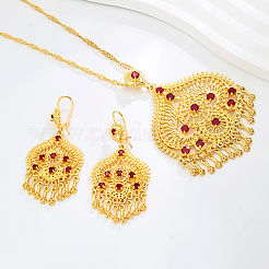 Elegante moda lacrima e fiore collana e orecchini in ottone set per le donne&nbsp;GO0418
