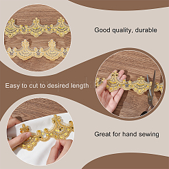 7.8 Yards Polyester-Stickerei-Blumen-Spitzenbesatz&nbsp;DIY-FG0004-91