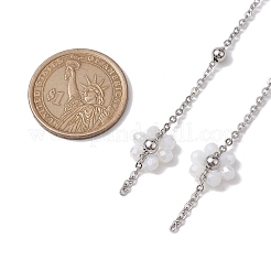 Gliederkette mit Blumenglasperlen&nbsp;AJEW-JB01207-02