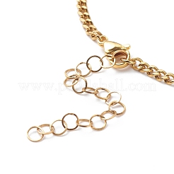 Bracciale a maglie in perle di vetro con catene a maglie in acciaio inossidabile 304 per donna&nbsp;BJEW-JB08708