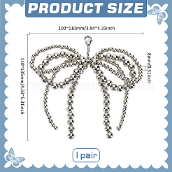 1 par de adornos para zapatos de imitación de perlas de plástico con forma de lazo&nbsp;DIY-FG0006-79