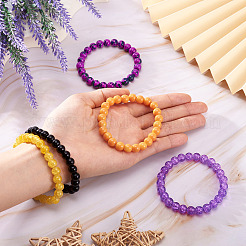 5 Farben Halloween Glasperlen Perlen Stretch Armband Sets&nbsp;BJEW-TAC0026