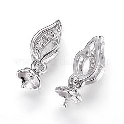 Langlebige plattierte Messing Micro pave Zirkonia Peg Bails Anhänger&nbsp;ZIRC-F063-28P