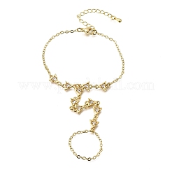 Pulseras de manoplas de latón con micro pavé de circonitas cúbicas&nbsp;BJEW-C156-01G-06