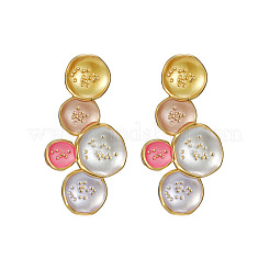 Pendientes de botón esmaltados de acero inoxidable 304&nbsp;WG299BE-01