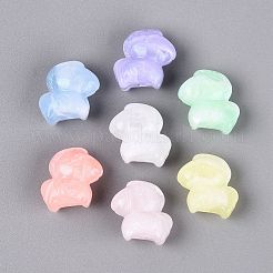 Perles acryliques transparentes bicolores lumineuses&nbsp;OACR-Q199-35