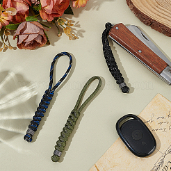 3 Stück Schlüsselanhänger-Karabiner aus Polyester- und Spandex-Kordeln&nbsp;HJEW-UN00081